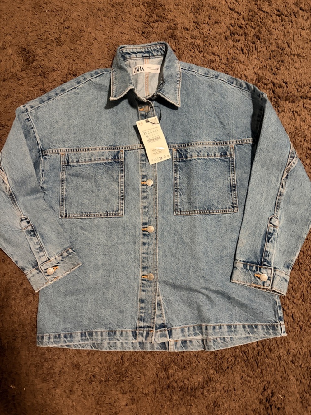 ZARA Light Blue Denim Oversized Jean Jacket